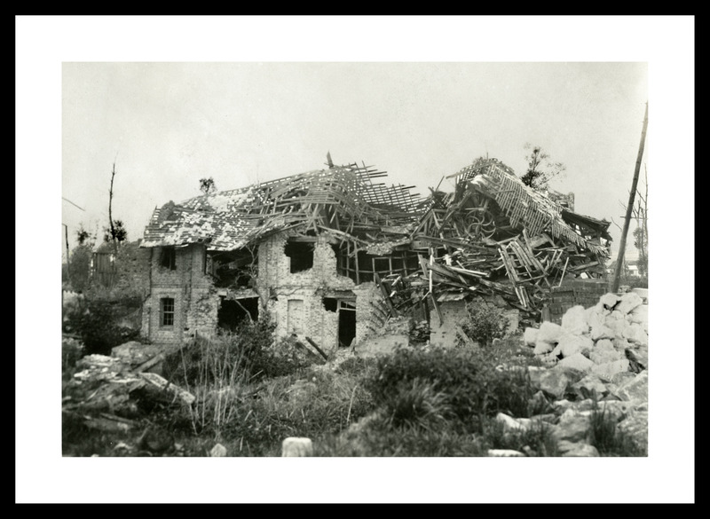Building destroyed by shelling
